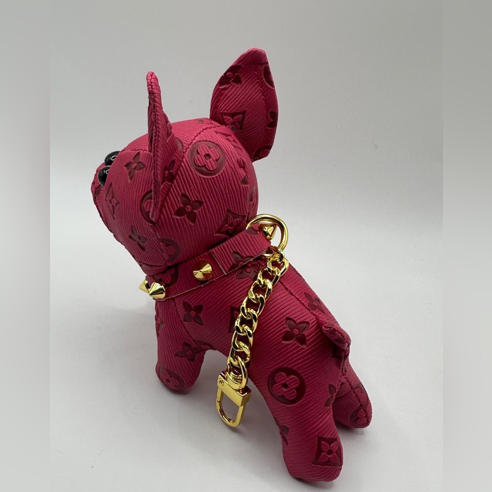 Luxury Pink Dog Charm with Gold Accents - Picture 3 of 4